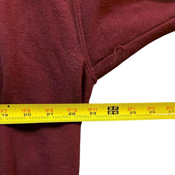 Vintage Burgundy Floral Leaf Embroidered Sweatshirt – Size XL - Picture 2 of 4